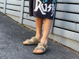 European men's sandals. Very similar to Birkenstock sandals. Quality and comfort, contoured footbeds from Spain. In Khaki.