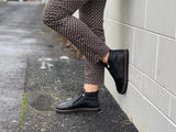 Black smart casual women's ankle boots made from soft leather. Double zipper, robust sole. Women's shoes
